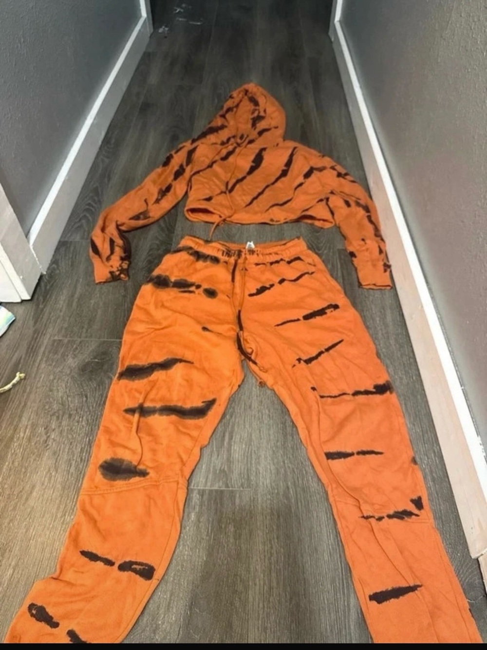 wild fable Orange and Black Tie-Dye Pajama Set